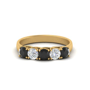 1-ct.-diamond-trellis-5-stone-wedding-band-with-black-diamond-in-yellow-gold-FD10769RO-1.00CTGBLACKANGLE3-NL-YG